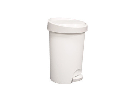 EDA Poubelle à pédale Stepy, 15 litres, PP, blanc