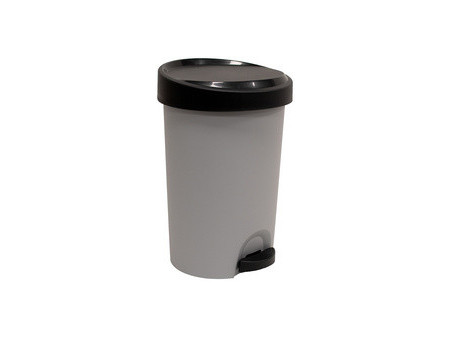 EDA Poubelle à pédale Stepy, 15 litres, PP, blanc