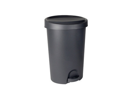 EDA Poubelle à pédale Stepy, 27 litres, PP, gris/anthracite