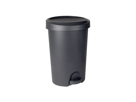 EDA Poubelle à pédale Stepy, 45 litres, PP, gris/anthracite