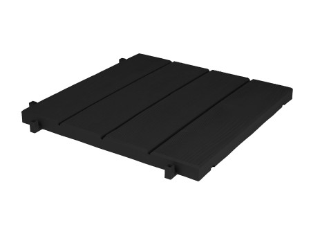 EDA Dalle de sol imitation bois, (L)384 mm, plastique, noir