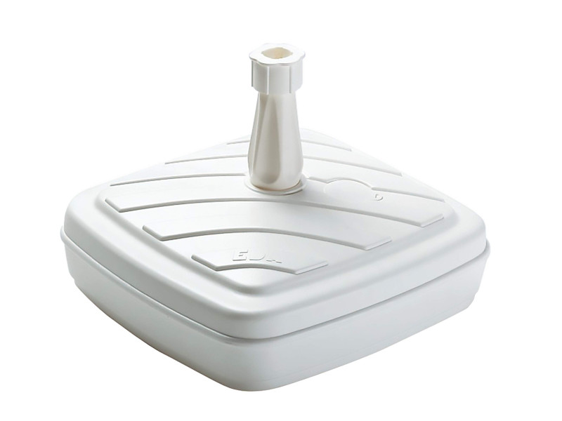 EDA Pied de parasol, plastique, carré, 420 mm, blanc