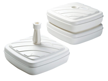 EDA Pied de parasol, plastique, carré, 420 mm, blanc