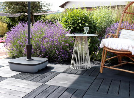 EDA Pied de parasol, plastique, carré 49,5 x 49,5