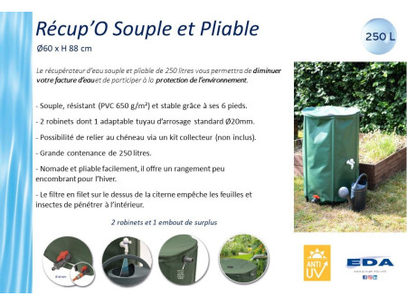 EDA Citerne RÉCUP'O, diamètre: 600 mm, 250 litres, vert