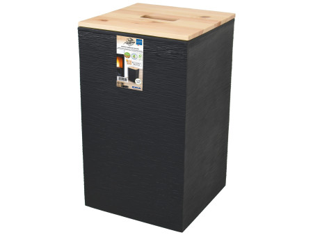 EDA Bac pour granulés de bois, 36 litres, noir