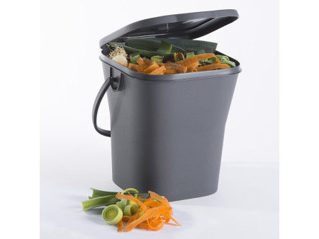 EDA Poubelle à compost, 6 litres, anthracite