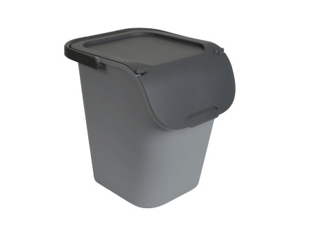 EDA Poubelle de tri TriHome, 40 litres, ciment/anthracite