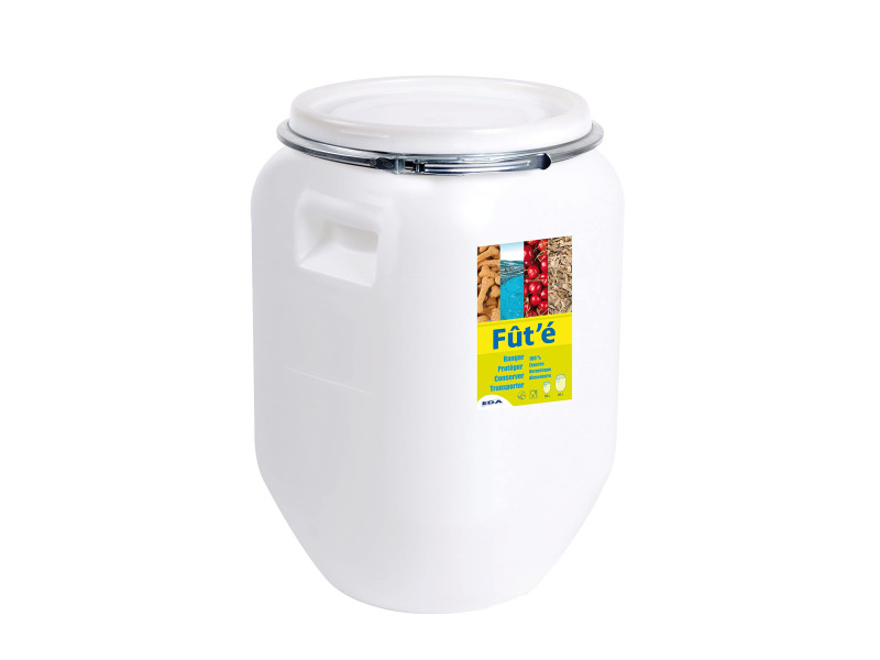 EDA Fût de stockage, 25 litres, plastique, blanc