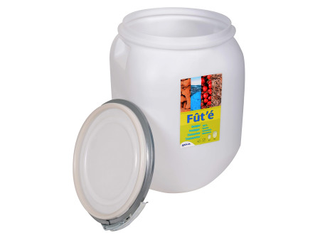 EDA Fût de stockage, 25 litres, plastique, blanc