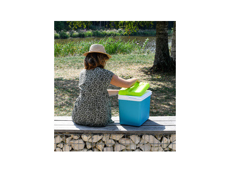 EDA Glacière, plastique, 35 litres, gris / bleu lagune