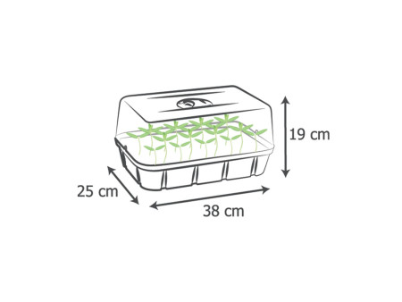 EDA Mini-serre, taille M, volume: 5,7 L, anthracite