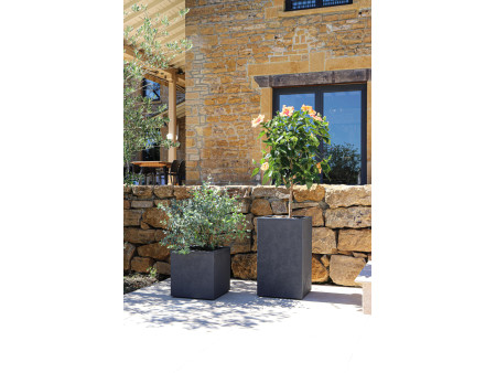 EDA Bac à plantes BASALT UP, cubique, 295 mm, anthracite