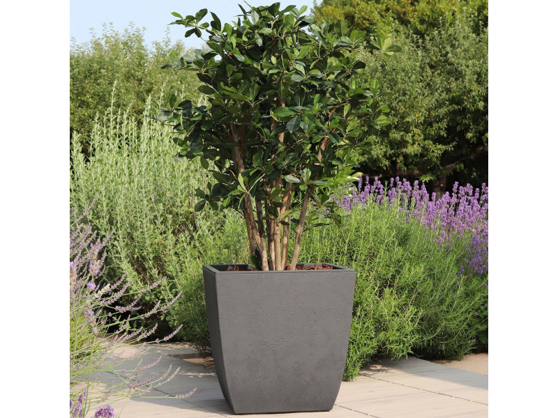 EDA Bac à plantes BASALT Diva, carré, 435 mm, anthracite