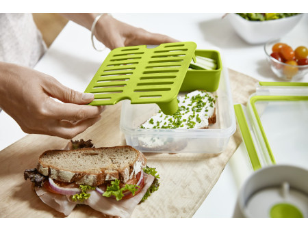 emsa Boîte à brunch CLIP & GO, 1,20 L, transparent / vert
