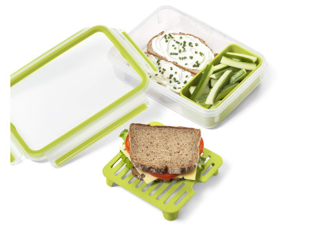 emsa Boîte à brunch CLIP & GO, 1,20 L, transparent / vert
