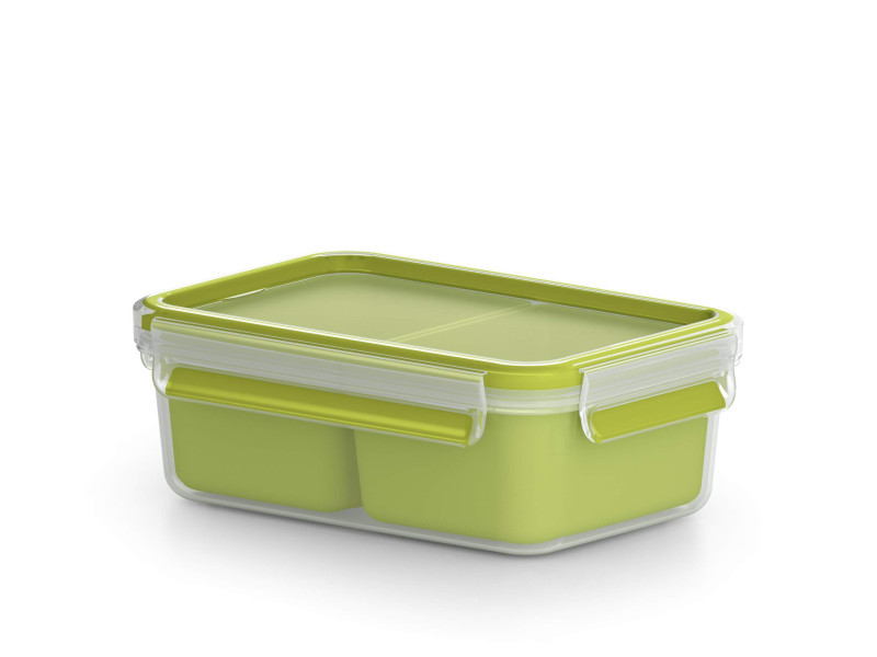 emsa Boîte pour goûter CLIP & GO, 0,55 L, transparent / vert