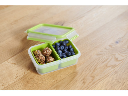 emsa Boîte pour goûter CLIP & GO, 0,55 L, transparent / vert
