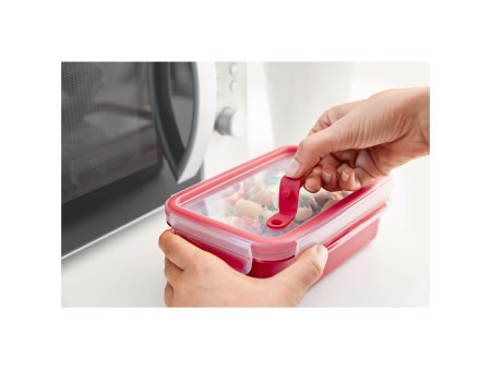 emsa Boîte pour micro-ondes CLIP & MICRO, 0,80 L, rouge