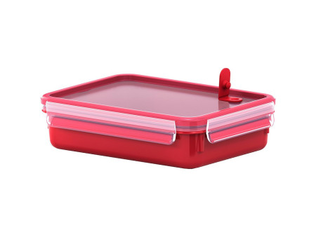 emsa Boîte pour micro-ondes CLIP & MICRO, 1,2 L, rouge