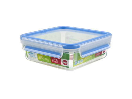 emsa Boîte de conservation CLIP & CLOSE, carré, 0,85 litre