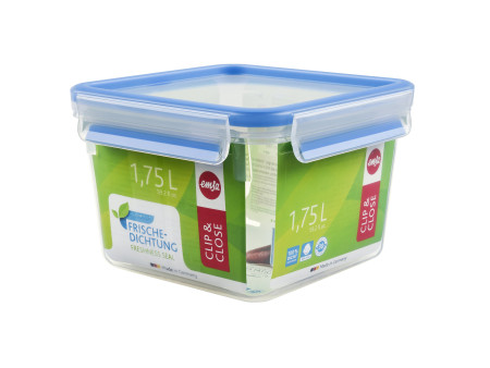 emsa Boîte de conservation CLIP & CLOSE, carré, 1,75 litres