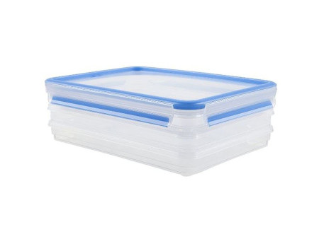 emsa Boîte à charcuterie CLIP & CLOSE, 3x 1,0 L, transparent