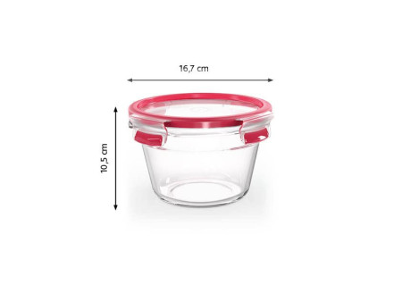 emsa Boîte de conservation CLIP & CLOSE verre, rond, 0,9 L