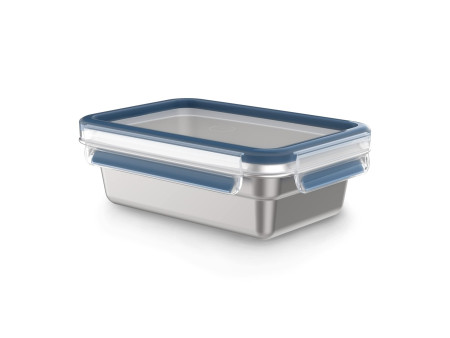 emsa Boîte de conservation CLIP & CLOSE STEEL, 0,8 L, bleu