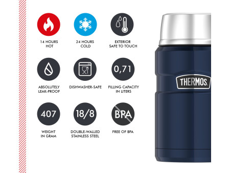 THERMOS récipient alimentaire STAINLESS KING, 0,71 litre,