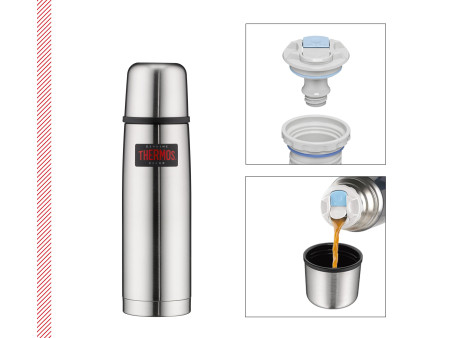 THERMOS Bouteille isotherme Light & Compact, argent, 0,5L