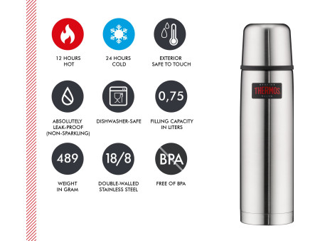 THERMOS Bouteille isotherme Light & Compact, argent
