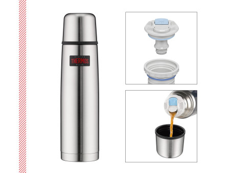 THERMOS Bouteille isotherme Light & Compact, argent, 1L