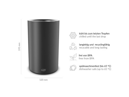 alfi Rafraîchisseur de bouteille VINO, acier inox noir mat