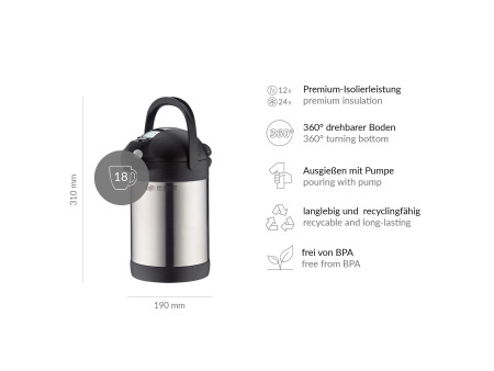 alfi Pichet isotherme à pompe BIG SPENDER TT, 2,2 litres