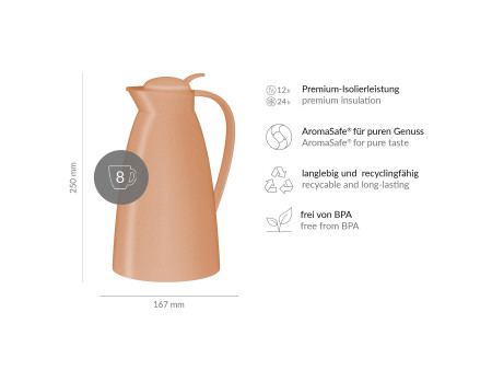alfi Pichet isotherme ECO, 1,0 litre, soft apricot