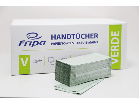 Fripa Essuie-mains VERDE, 250 x 230 mm, pli-V, vert
