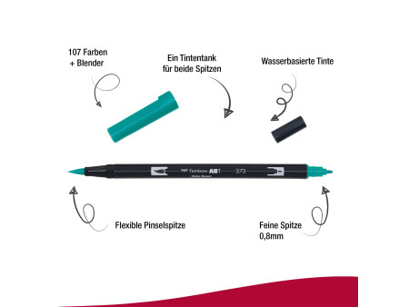 Tombow Feutre double pointe 'DUAL BRUSH PEN ABT', sea blue