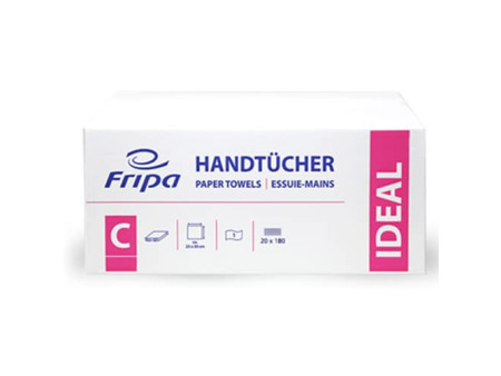 Fripa Essuie-mains IDEAL, 250 x 330 mm, pli C, extra blanc