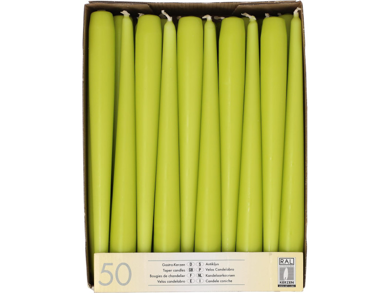 STARPAK Bougie de chandelier, 22 mm, pack de 50, vert citron