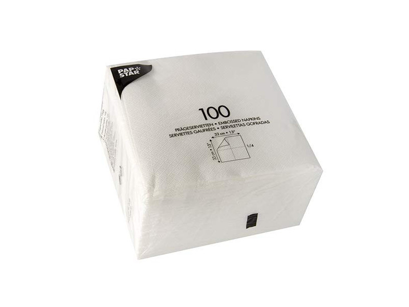 PAPSTAR Serviette, 330 x 330 mm, 1 couche, blanc