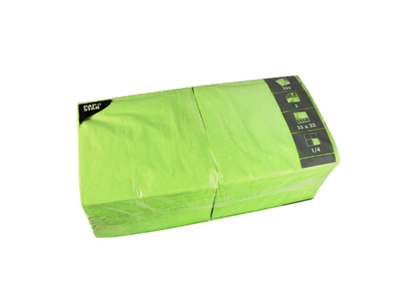 PAPSTAR Serviettes, 320 x 320 mm, 3 couches, vert citron