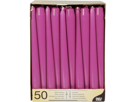 STARPAK Bougie de chandelier, 22 mm, pack de 50, fuchsia