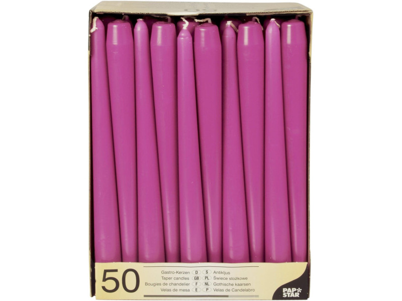 STARPAK Bougie de chandelier, 22 mm, pack de 50, fuchsia