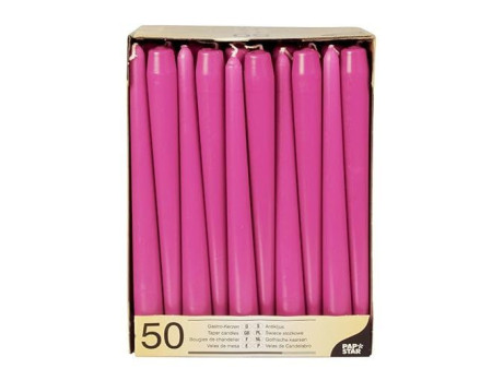 STARPAK Bougie de chandelier, 22 mm, pack de 50, fuchsia