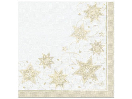 PAPSTAR Serviette à motif de Noël 'Just Stars', champagne