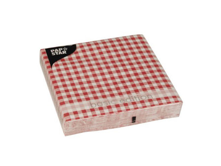 PAPSTAR Serviette à motif Carreaux Vichy, rouge