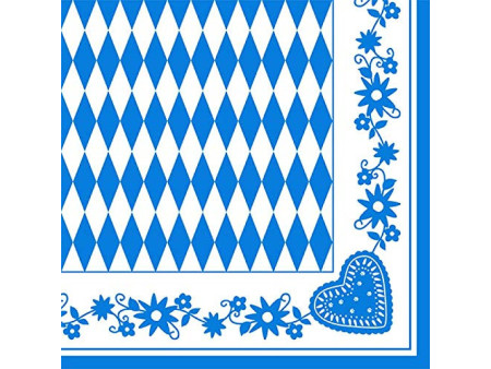 PAPSTAR Serviette à motif 'Bleu bavarois', 400 x 400 mm