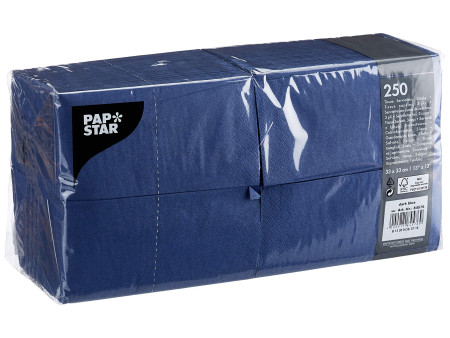 PAPSTAR Serviette bistrot, 320 x 320 mm, 3 couches, bleu