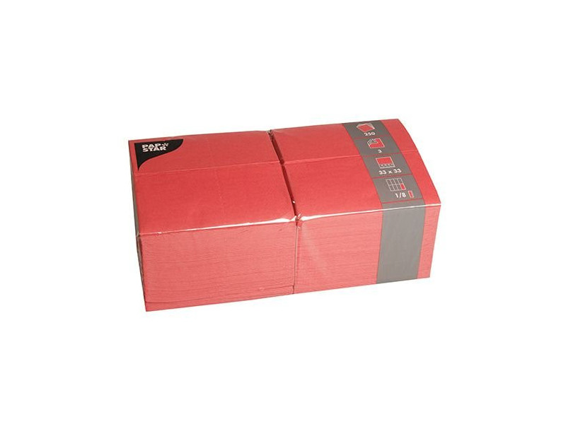 PAPSTAR Serviette bistrot, 320 x 320 mm, 3 couches, rouge